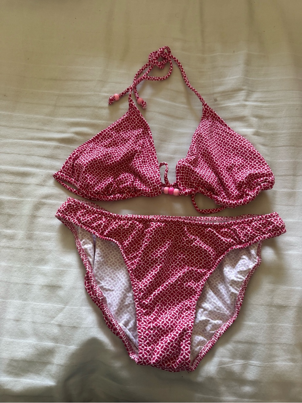 VENUS Pink Geo Print Triangle Bikini Set size 10 Bottom size D Top